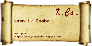 Kasnyik Csaba névjegykártya