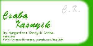 csaba kasnyik business card